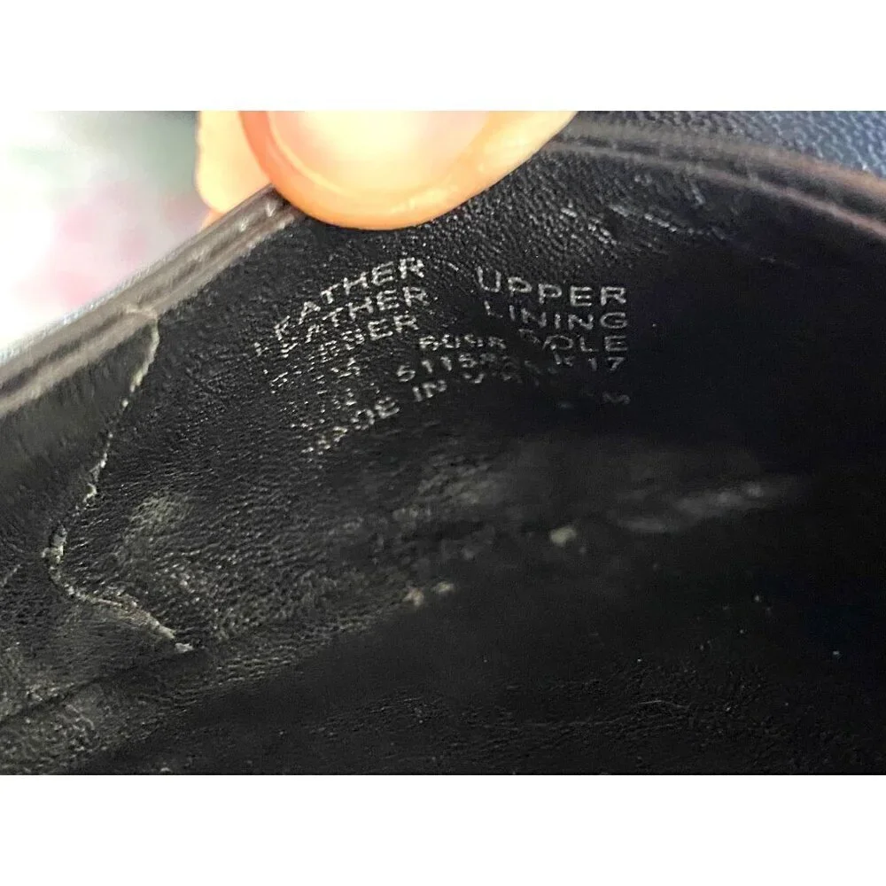 Tory Burch Minnie Travel Ballet Flats 6.5 Black Napa Leather Logo Shoes‎